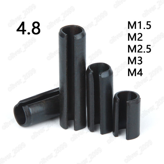 Black 4.8 Steel Spring Type Straight Pins Slotted M1.5 M2 M2.5 M3 M4