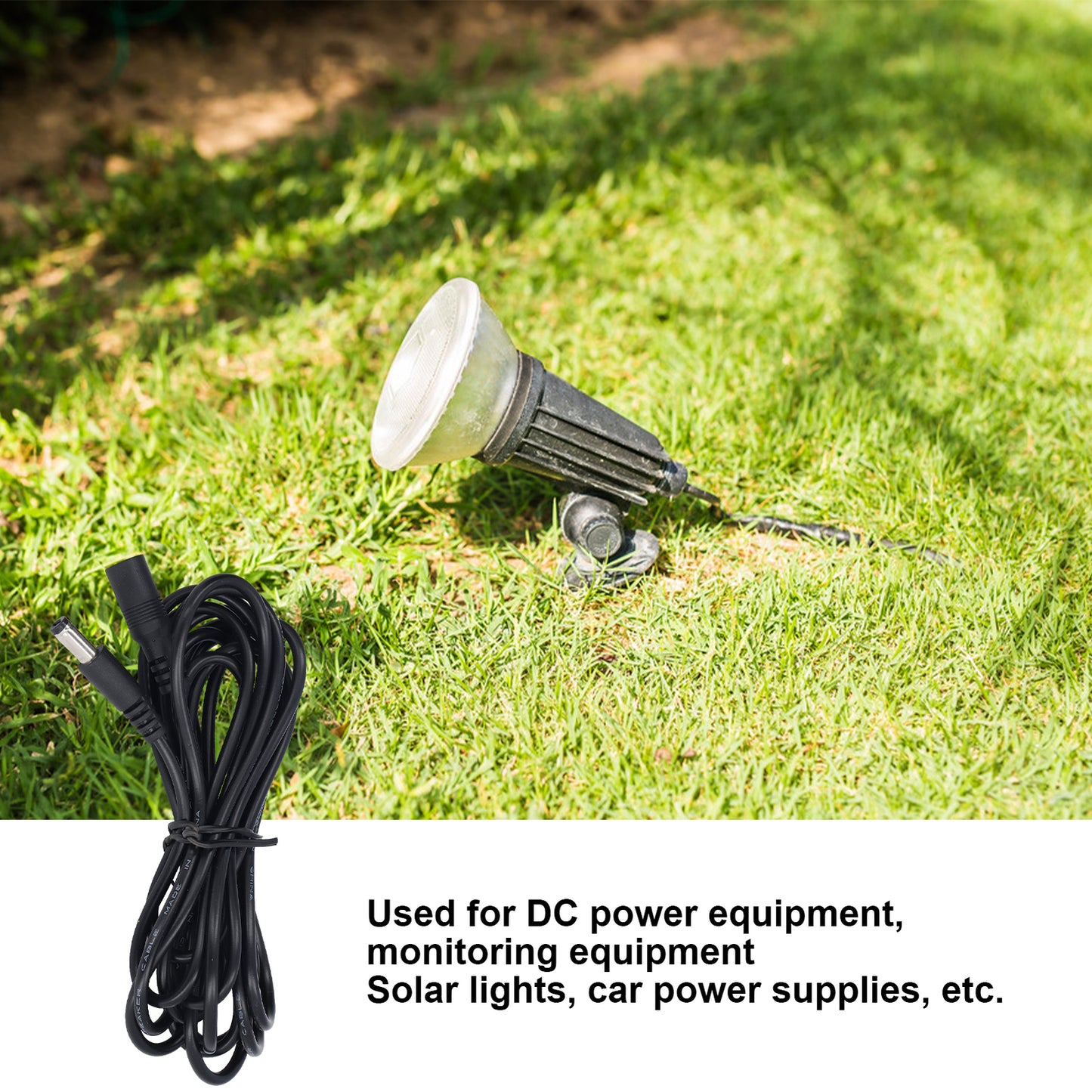 ya 14 2Pcs LED Extension Cord Monitoring Power Connection Cable 5.5x2.1mm DC12V New