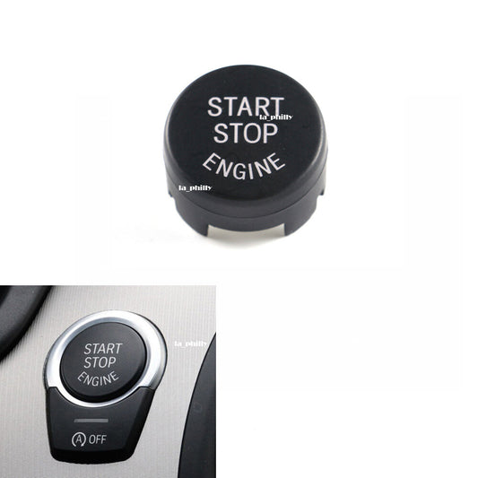 ya 13 Start Stop Engine Button Switch Cover for BMW 1 2 3 4 5 6 7 Series 2009-16-Black