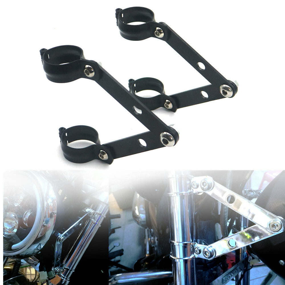 ya 4 6.22 Motorcycle 39mm Black Metal Adjustable Headlight Indicator Mounting Fork Bracket