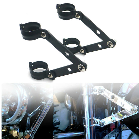 ya 4 6.22 Motorcycle 39mm Black Metal Adjustable Headlight Indicator Mounting Fork Bracket
