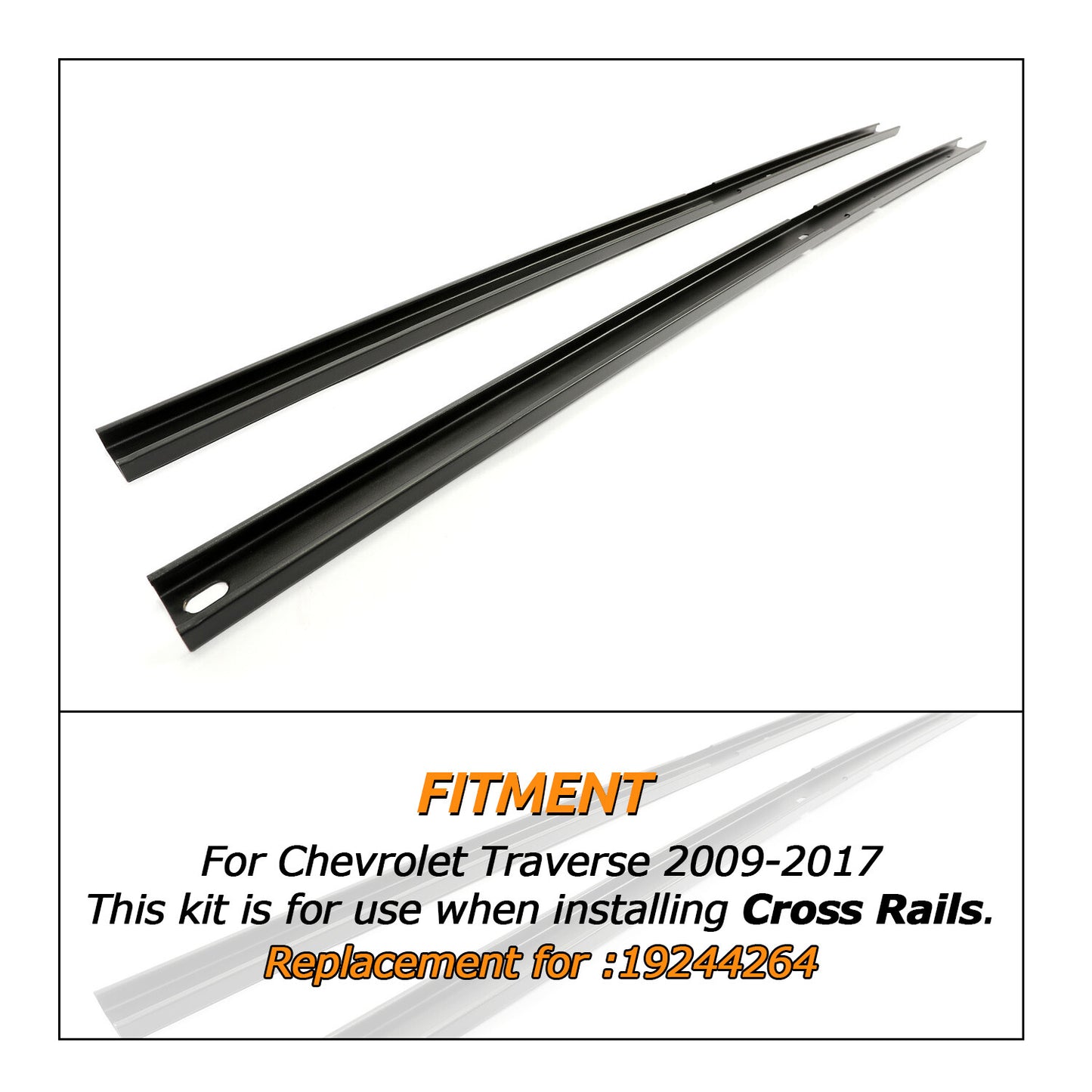 ya 5 8.7 for Chevrolet Traverse 2009-2017 Roof Rack Side Rail Package Black Factory Style