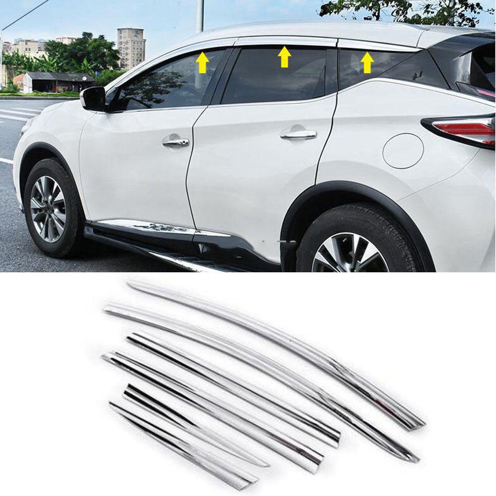 ya 4 6.17 for Nissan Murano 2015-2021 Chrome Window Visor Vent Shades Sun Rain Guard
