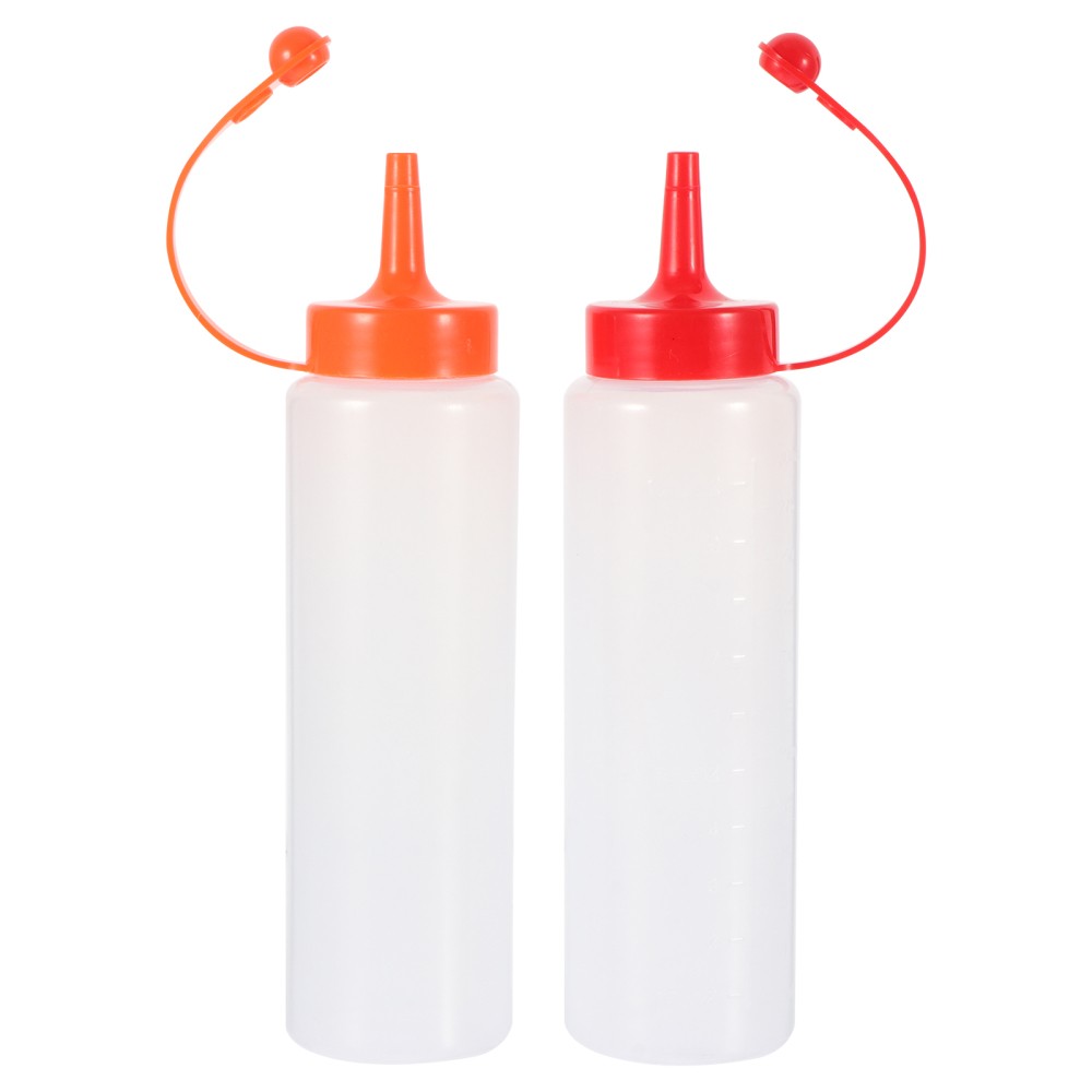 ya 26 2pcs Ketchup Squeezing Bottles Plastic Salad Dressing Bottles Kitchen Gadgets