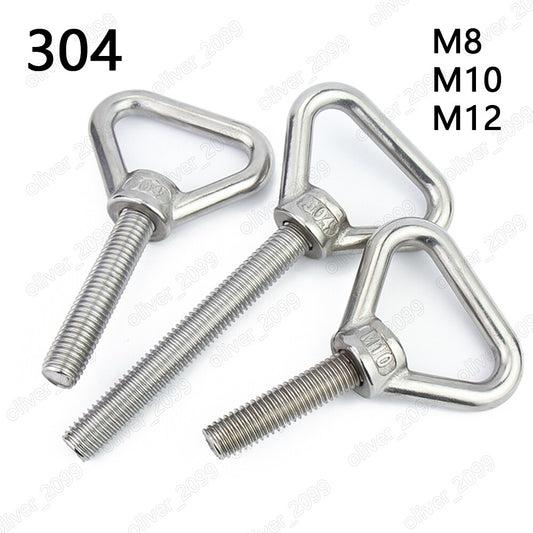 304 Stainless Steel Triangle Eye Bolts Screws M8 M10 M12