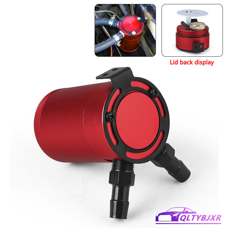 ya 27 7.2 Turbo Compact Baffled 2 Port Oil Catch Can Tank Air Oil Separator Aluminum Red