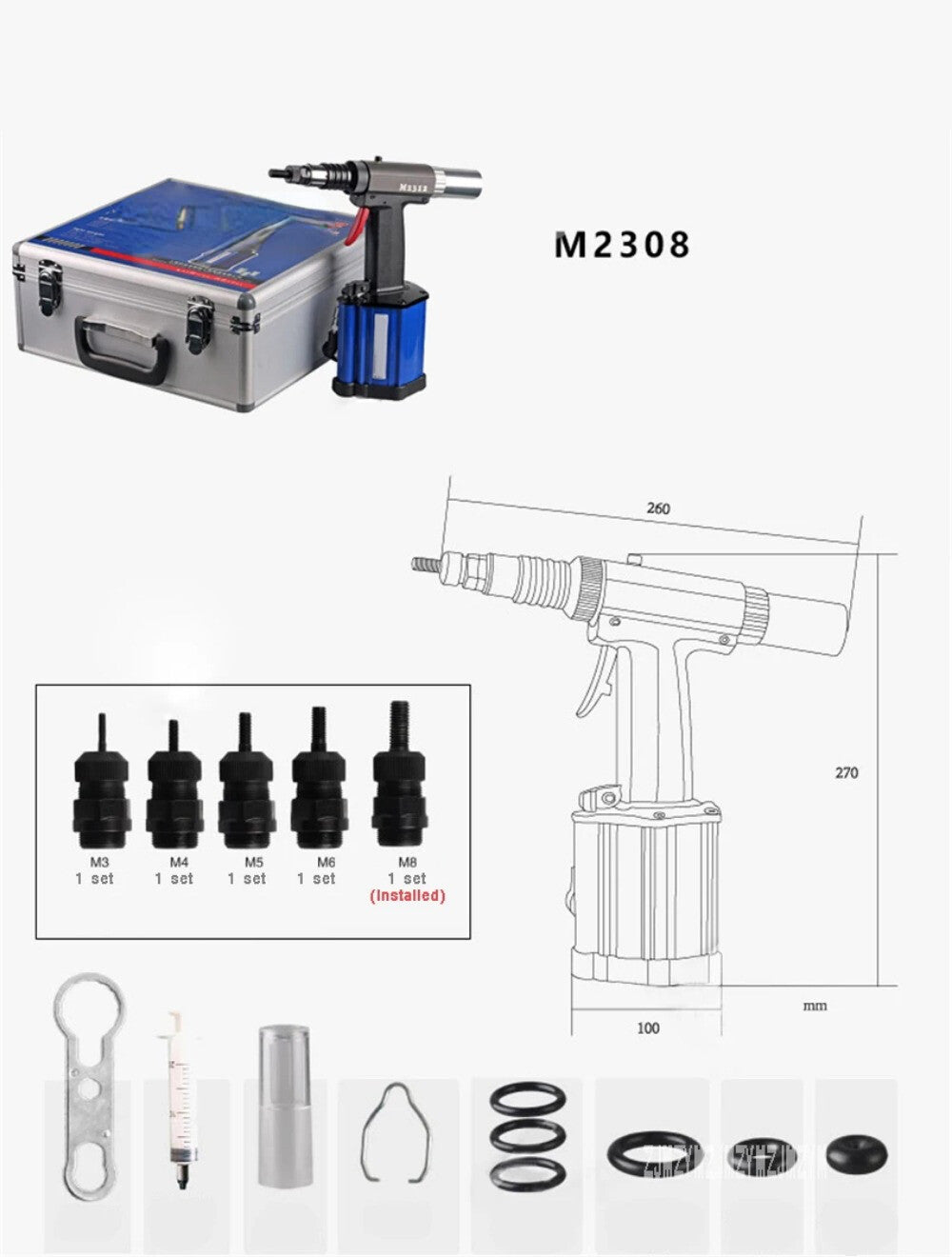 ya 14 M2308 Nut Rivet Industrial Grade Riveting Tool Pneumatic Rivet Nut 
