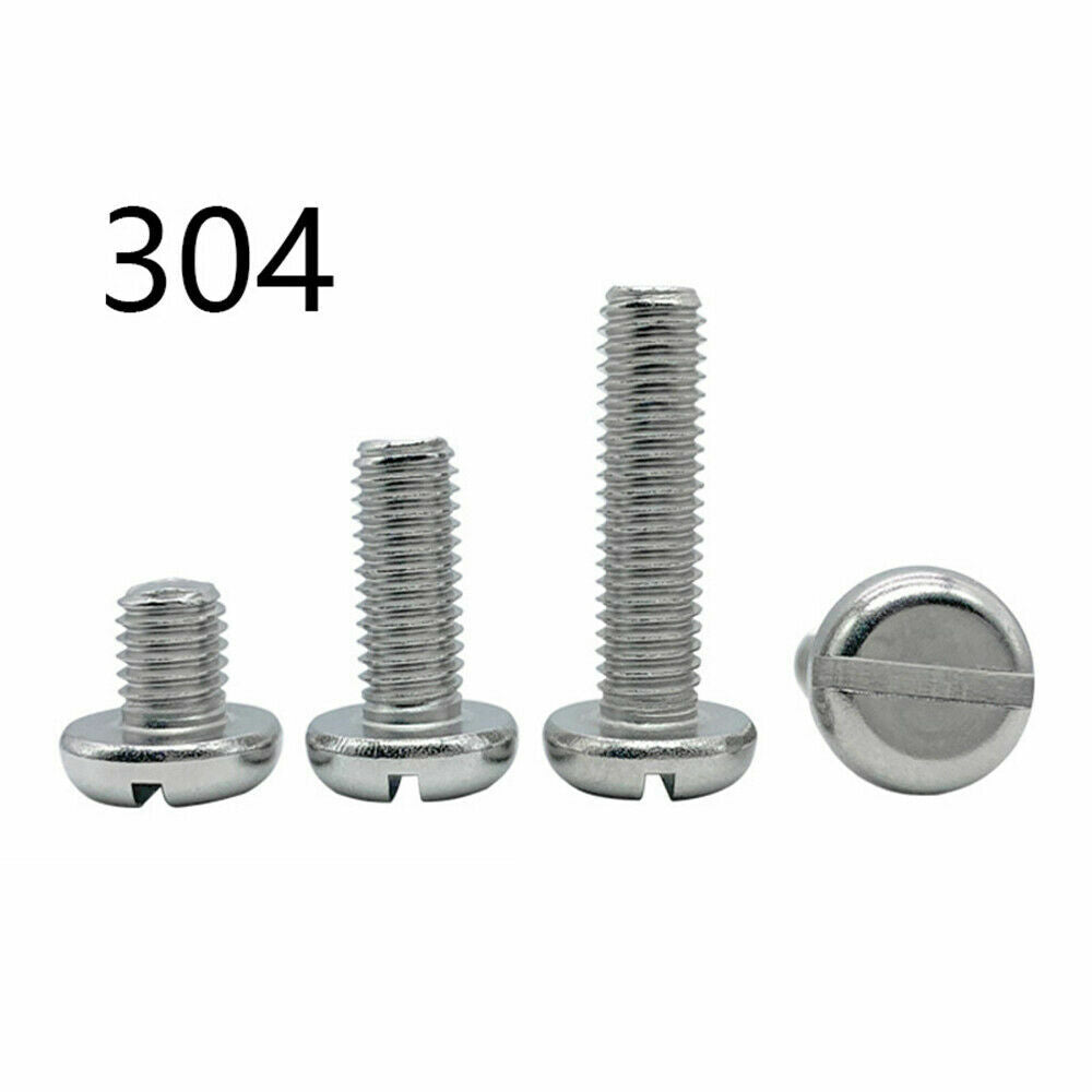 304 Stainless Steel Slotted Pan Head Screws M1.6 M2 M2.5 M3 M4 M5 M6 M8 M10