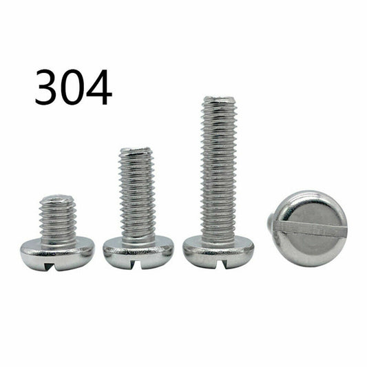 304 Stainless Steel Slotted Pan Head Screws M1.6 M2 M2.5 M3 M4 M5 M6 M8 M10