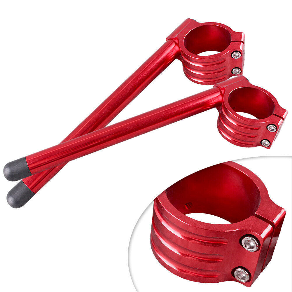 ya 2 6.26 2x 50mm Clip On Handle Bar Handlebars Fit for Suzuki GSXR 1000 600 750 TL1000R Red