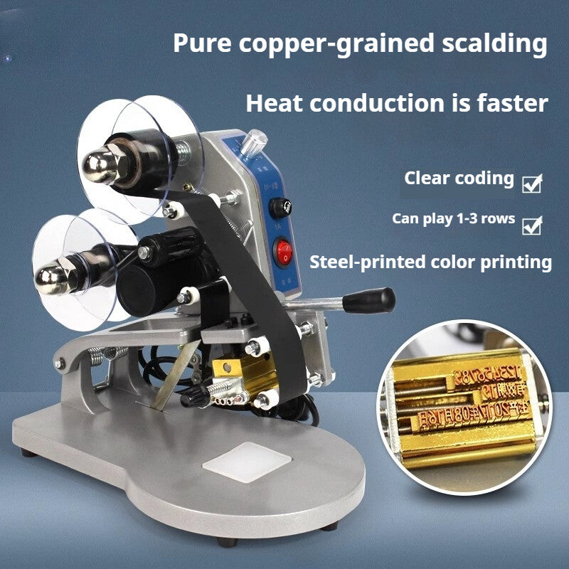 DY-8 Manual Ribbon Coding Machine Direct Heat Type Labeling Production Date