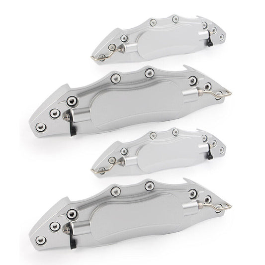 ya 10 5.28 4x Metal 3D Universal Style Car Front Rear Brake Caliper Cover Silver 10.5