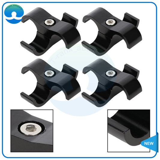 ya 2 7.16 4PCS 6AN Hose Separator Clamp For Oil Fuel Hose Line Black Aluminum Adapter