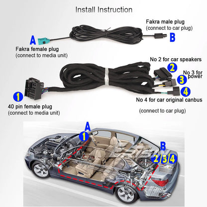 ya 5 8.7 6M Power & Radio Extension Cable for Mercedes-benz E/G/CL/CLS/S Class