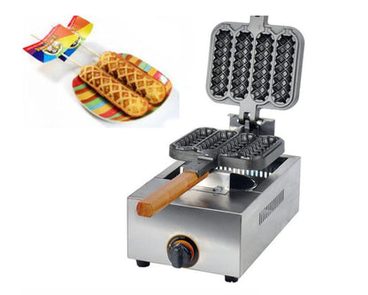 ya 25 Commercial Non-stick LPG Gas Lolly Waffle Maker Baking Machine 4pcs/time