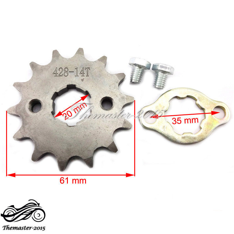 ya 2 6.26.2 428 14T Tooth 20mm Front Engine Sprocket Gear For Chinese Dirt Pit Bike ATV