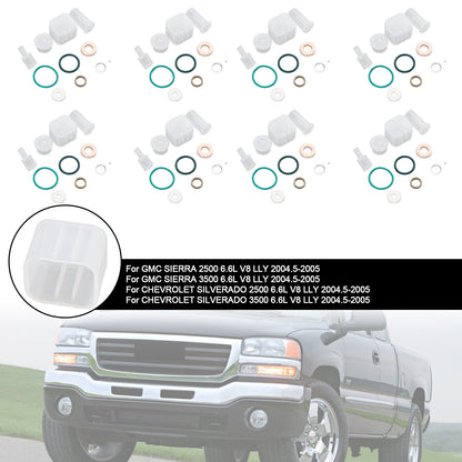 ya 1 8.12 baidi 8PCS Fuel Injector Repair Kit for Chevy for GMC Duramax 6.6L 2004-2005 Diesel
