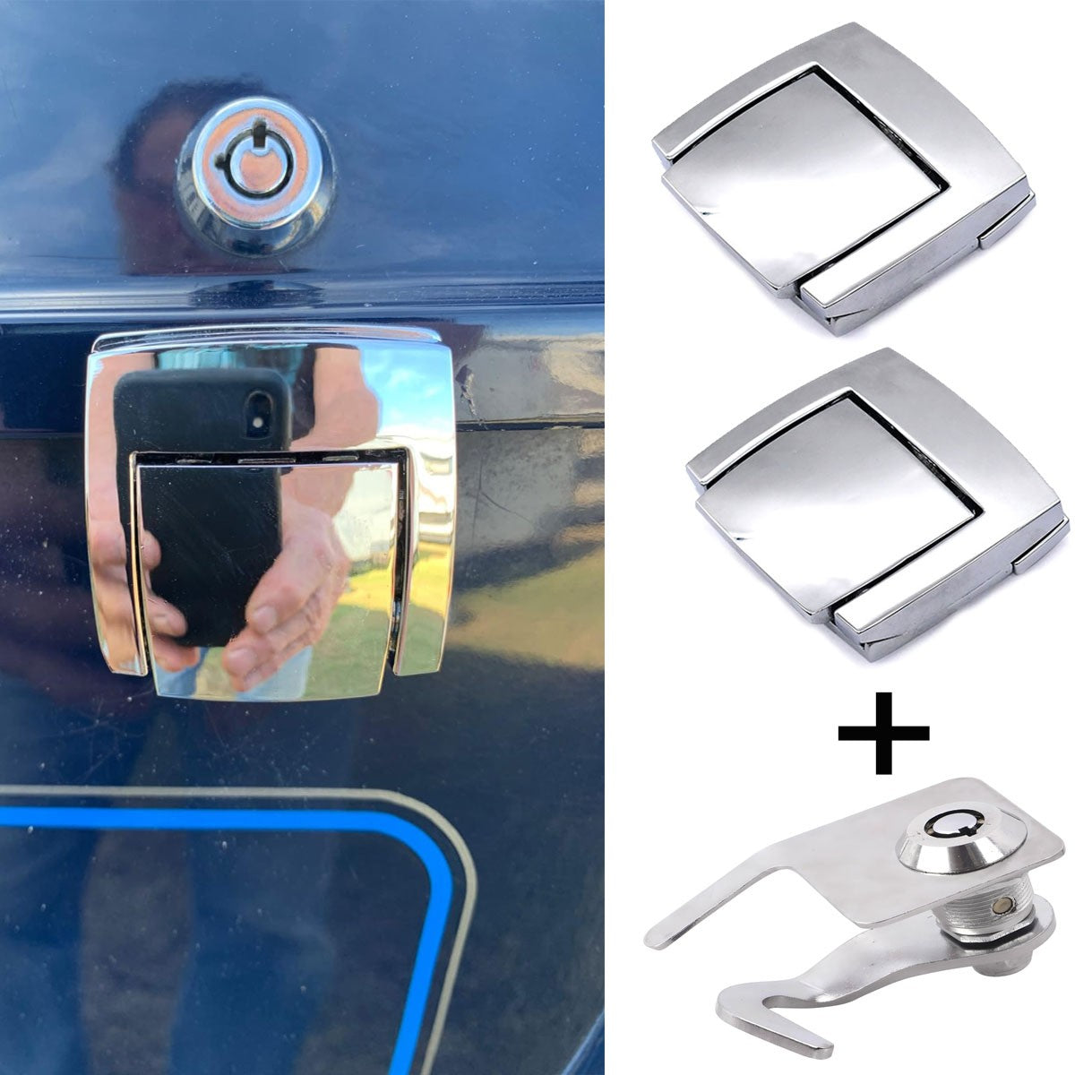 ya 12 5.21 Trunk Hardware Latches Hinges Lock Set for Harley Touring Road Glide 1988-2013
