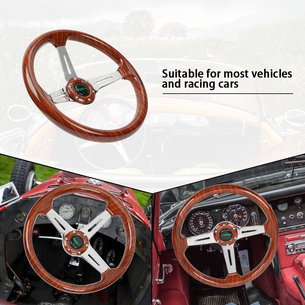 ya 5 8.7 For EZGO TXT/Club Car/ for Yamaha 14INCH Acrylic Wood Grain for Golf Cart Steering Wheel