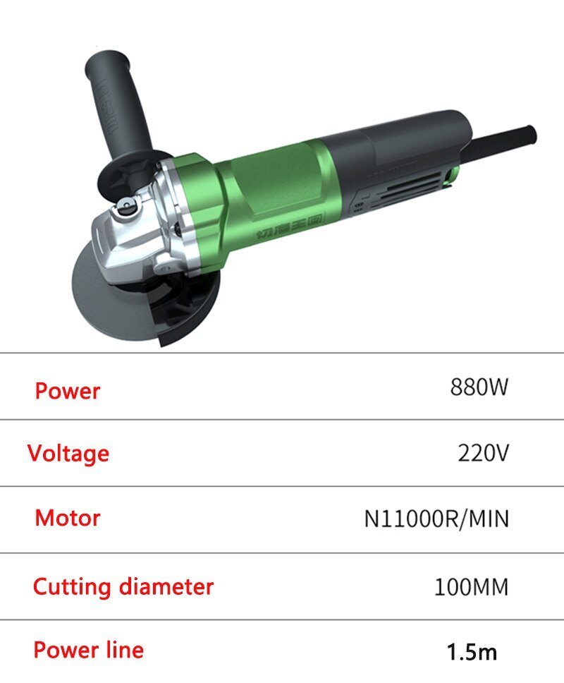 New Angle Grinder Multifunctional Electric Grinding Machine Cutting Machine 880W
