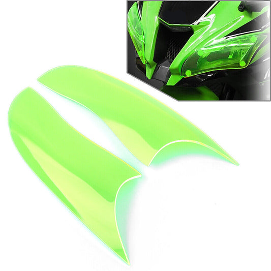 ya 4 6.22 Front Headlight Guard Shield Screen Lens Cover Green for Kawasaki ZX-10R 2016-18