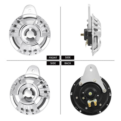 ya 5 8.7 Chrome 110 dB Horn Speaker Cover for Harley Touring Big Twin 1991-2017 Sportster