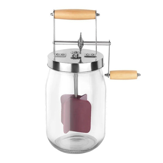 ya 26 7.28.2 1000ml Manual Butter Churn Wooden + Glass Butter Churn Manual Butter Machinea