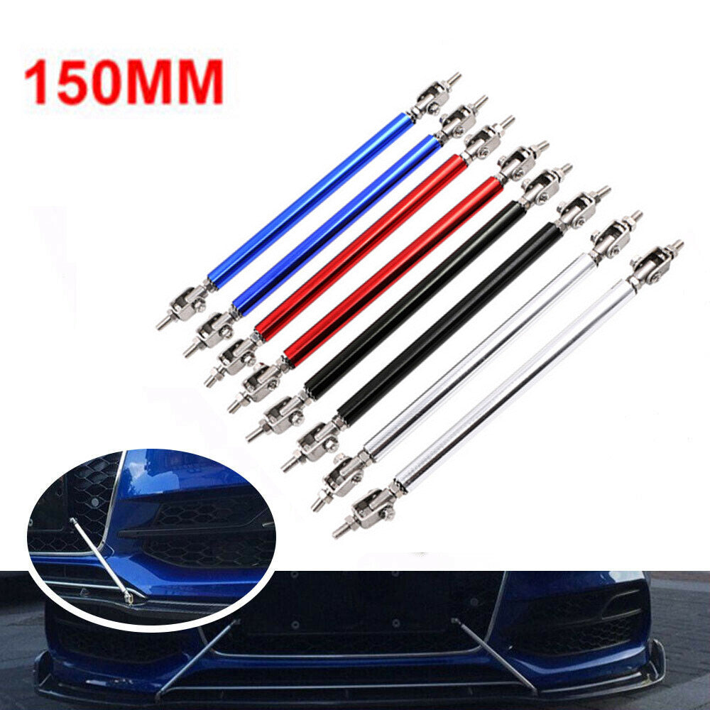 ya 4 6.17 150MM Adjustable Front Bumper Lip Splitter Strut Rod Tie Support Bar for Ford
