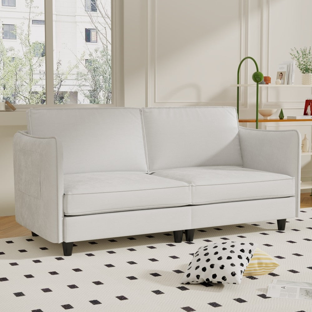 ya 28 74.27'' Modern Beige Loveseat Sofa - 2 Seater Comfy Couch for Bedroom