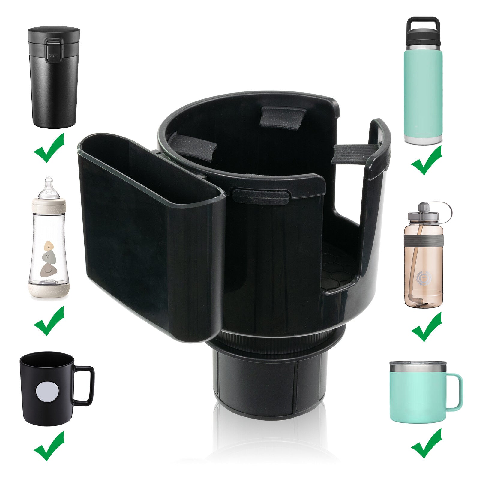 ya 4 6.21 Universal Car Cup Holder Adapter Expander for Large Bottles Mugs Multifunctional