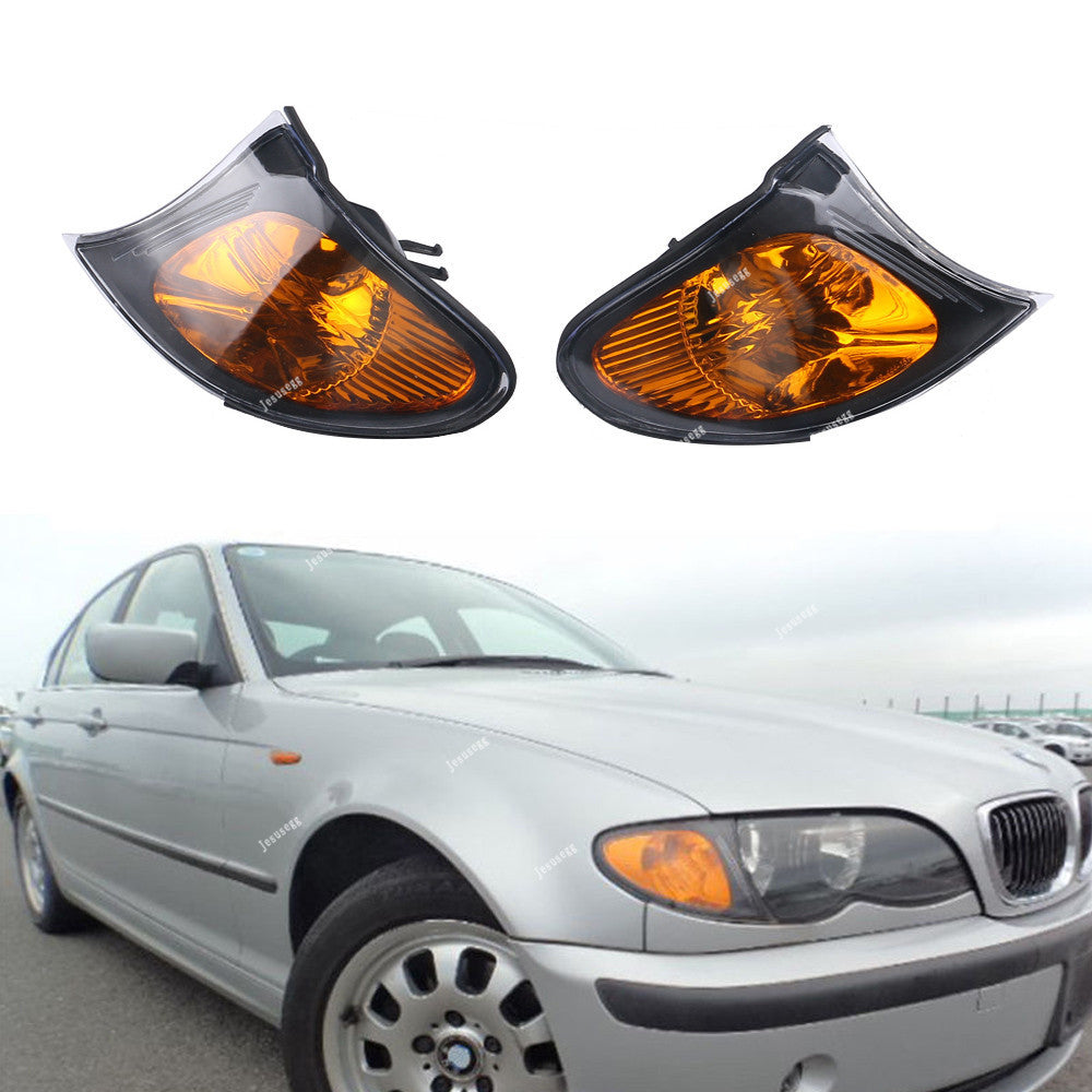 ya 3 6.25.3 for BMW 02-05 E46 3-SERIES 4 Door Sedan Corner Turn Signal Lights Yellow Lens