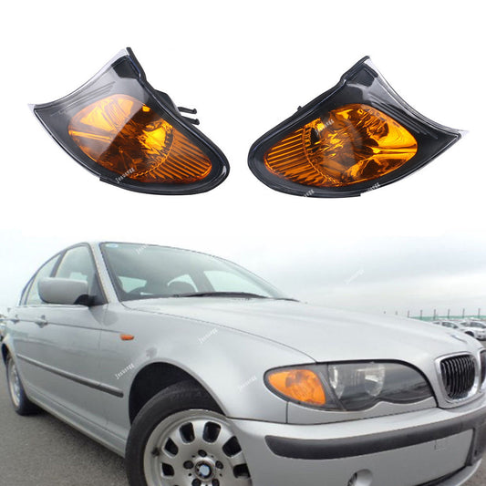 ya 3 6.25.3 for BMW 02-05 E46 3-SERIES 4 Door Sedan Corner Turn Signal Lights Yellow Lens