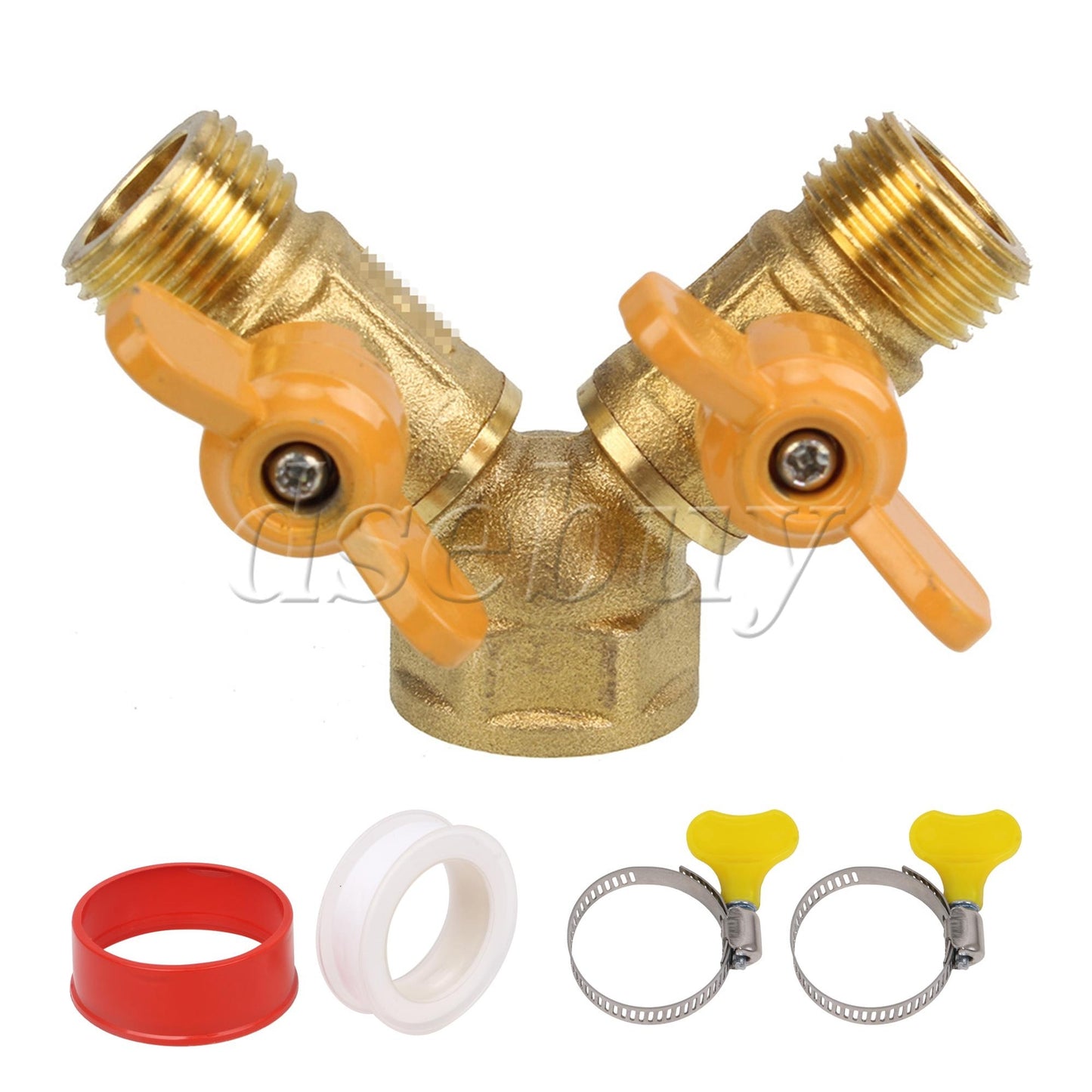 ya 14 6sets BSP1/2 601 Tap Connector Outlet Valves with 2 Way Y Piece Tap Connector