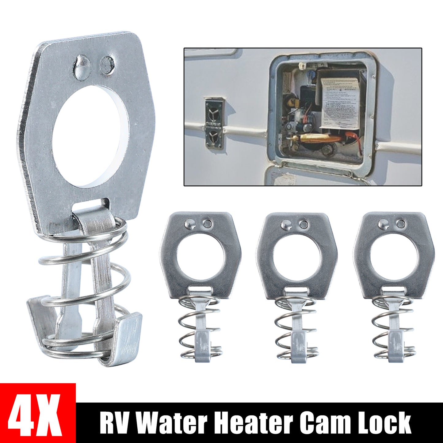 ya 10 5.28.2 4x RV Camper Door Latch Lock Fastener Trailer Water Heater Cover Cam Set Durable
