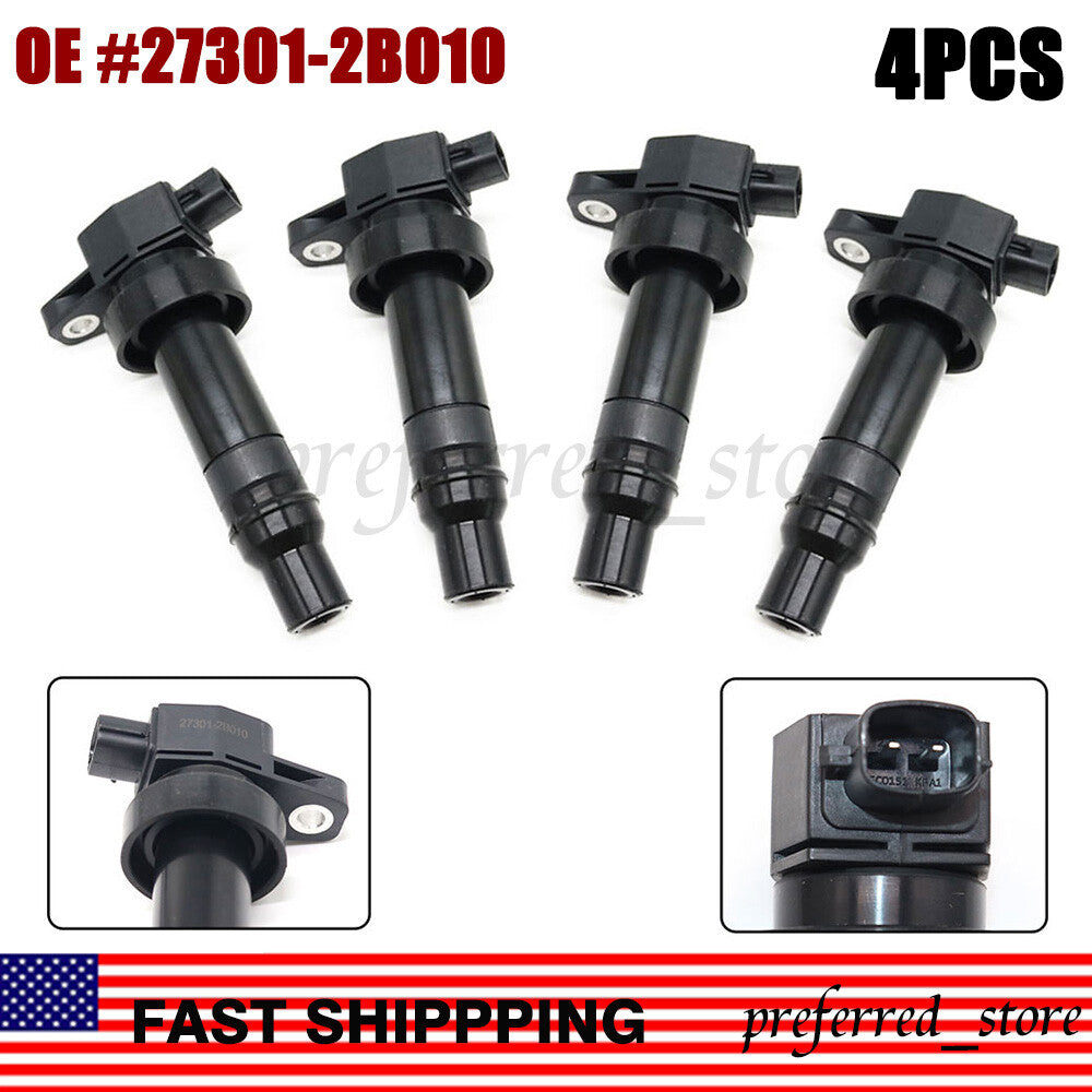ya 5 8.7 4X IGNITION COILS ENGINE SPARK PLUG UF636 for Hyundai for Kia L4 1.6L 27301-2B010