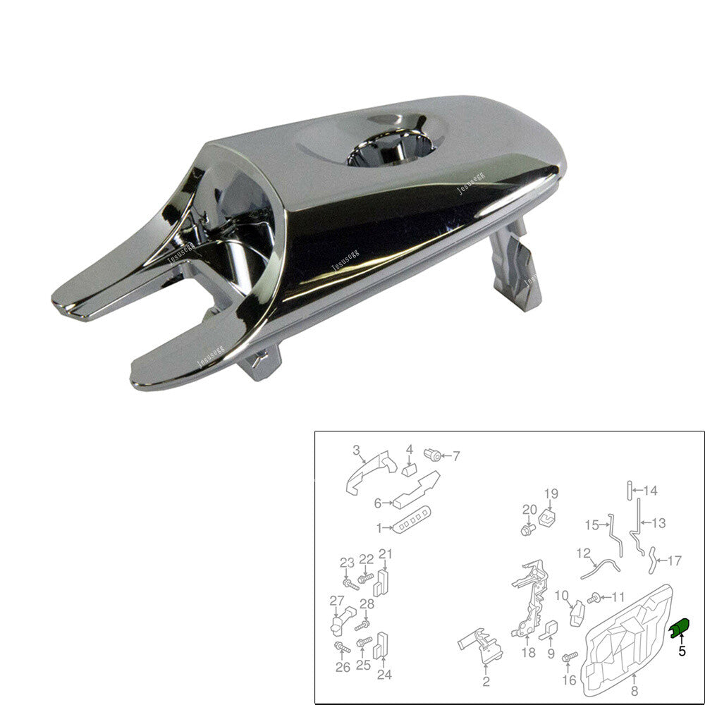 ya 13 5.27 Front Left Chrome Exterior Door Handle Lock Cylinder Cap for Ford Explorer Edge