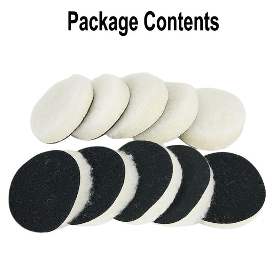 ya 17 10xWoolen Car Polishing Waxing Buffing Disc Pad Kit For Care Cleaning Polisher