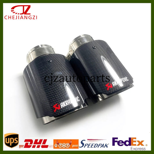 ya 4 6.17.2 Glossy Carbon Fiber AKRAPOVIC Tip 3''/3.5''/4''/4.5'' Universal Tailpipe