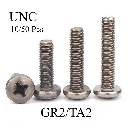 Titanium GR2 Phillips Cross Pan Head Machine Screws 0# 2# 4# 6# 8# 10# 1/4
