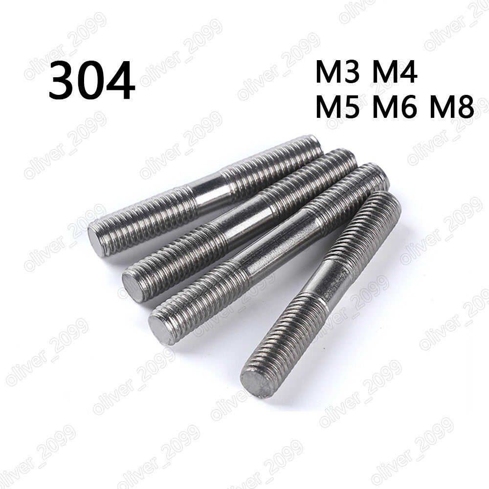 M3 M4 M5 M6 M8 304 Stainless Steel Double End Studs Rods Clamping Type