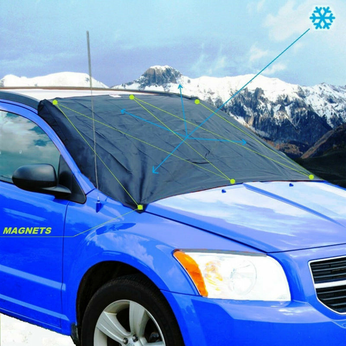 ya 5 8.7 Car Front Windshield Cover Snow Ice Frost Sun Shade Protector Tarp For Winter