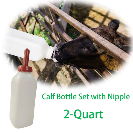 MILK BOTTLE 2 QUART SNAP ON RUBBER NIPPLE 1Pcs