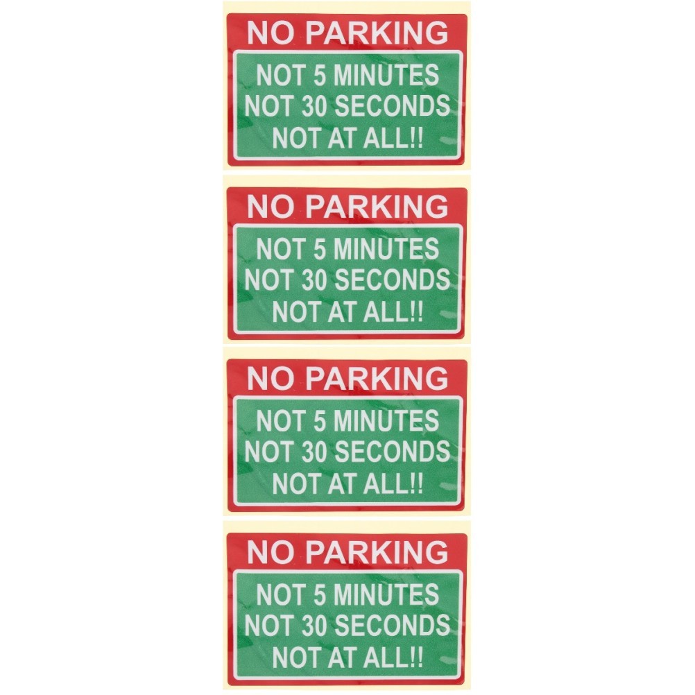 ya 5 8.7 4 pcs Creative Car Signs No Parking Safety Warnings Notice