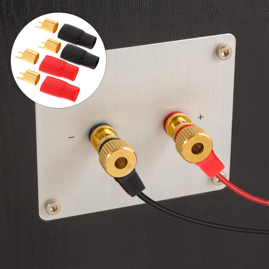 ya 2 7.14 2 Pairs Spade Crimp Terminal Connectors Cables Plugs Speaker Wire