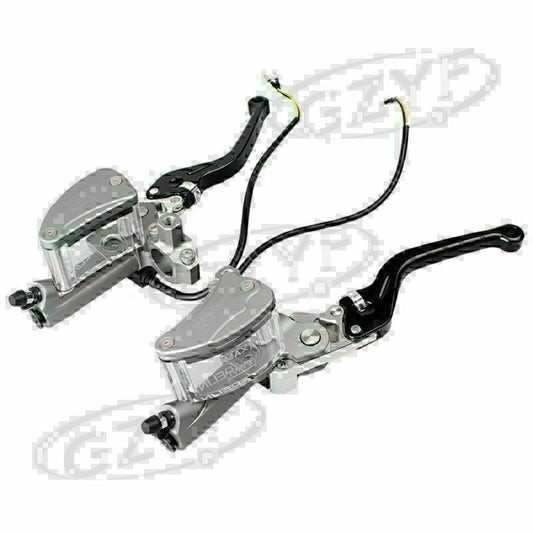 ya 2 7.15 7/8 Universal Brake Clutch Master Cylinder Levers Fluid Reservoir Levers Pair