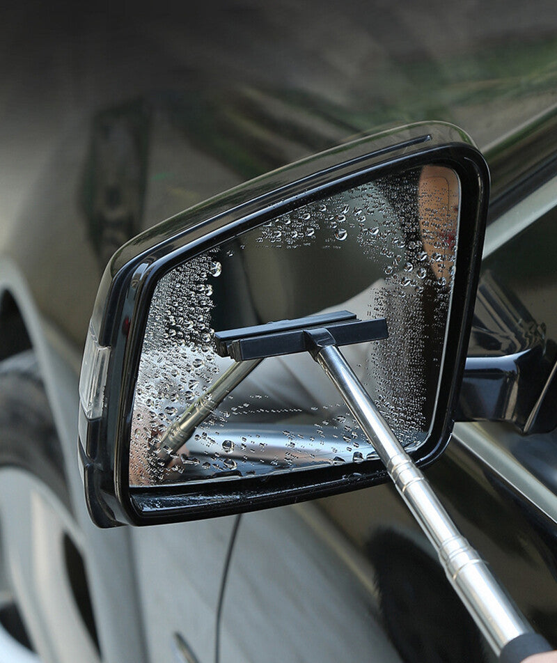 ya 5 8.7 Car Rearview Mirror Wiper Retractable Mirror Squeegee Cleaner Glass Brush Tool