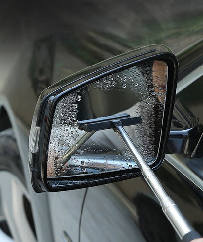 ya 5 8.7 Car Rearview Mirror Wiper Retractable Mirror Squeegee Cleaner Glass Brush Tool