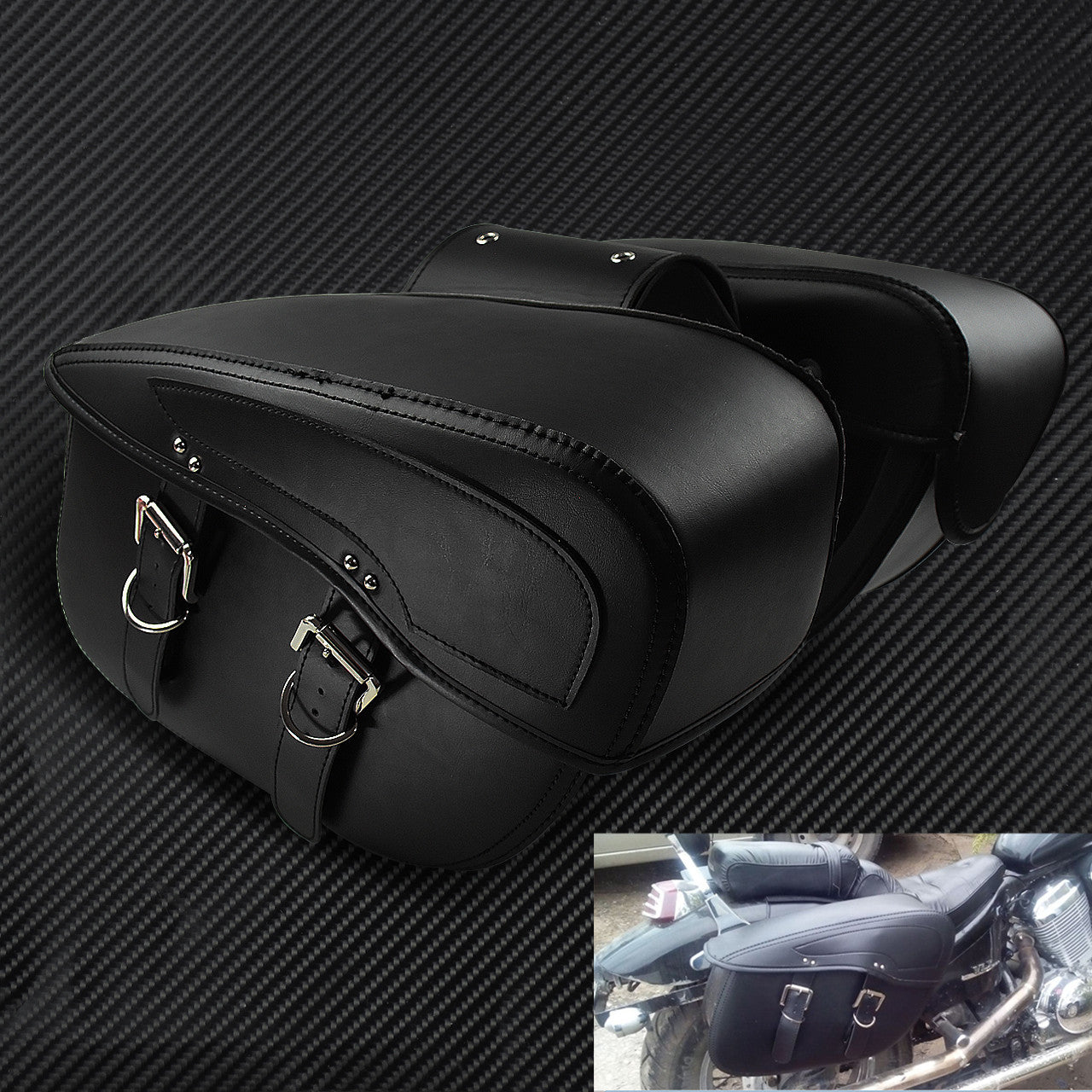 ya 11 6.5 Motorcycle Saddle Bags PU Leather Luggage Tool Bags Fit for Harley Chopper XL883