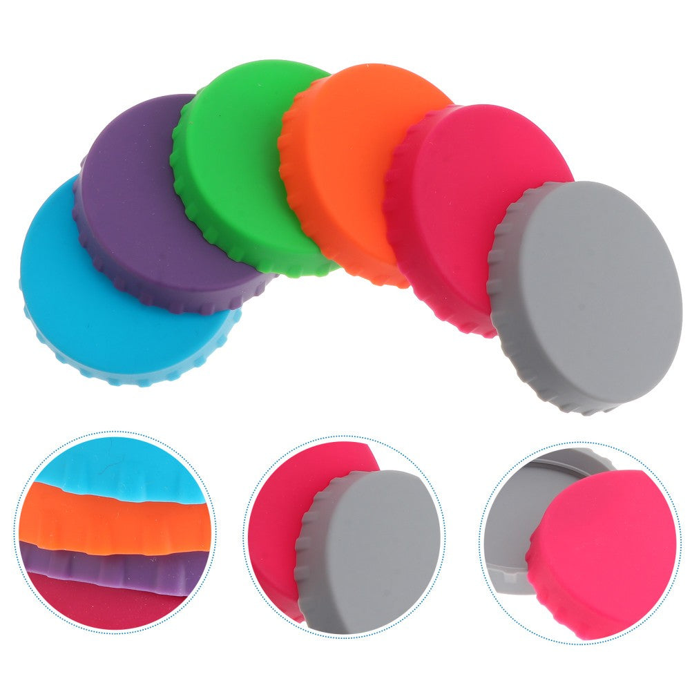 ya 26 6 Pcs Silicone Sealed Bottle Cap Soda Can Covers Lids Leak Proof Tops for Pop