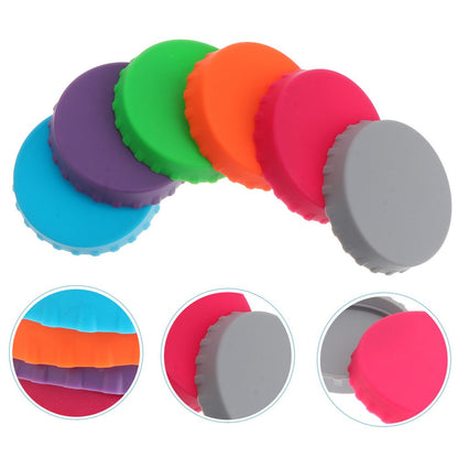 ya 26 6 Pcs Silicone Sealed Bottle Cap Soda Can Covers Lids Leak Proof Tops for Pop